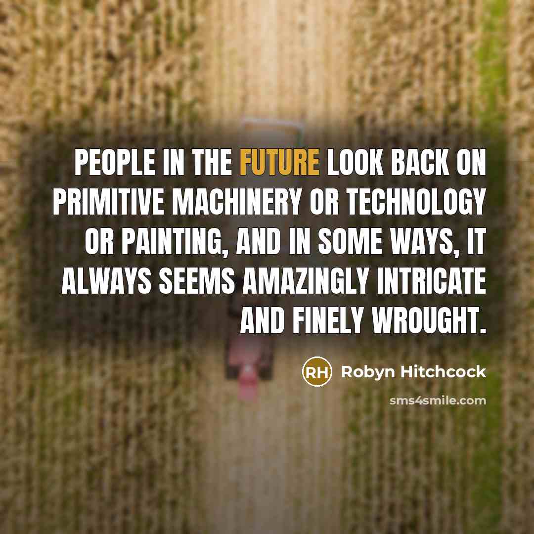 “People in the future look back on primitive machinery or…” quote by Robyn Hitchcock