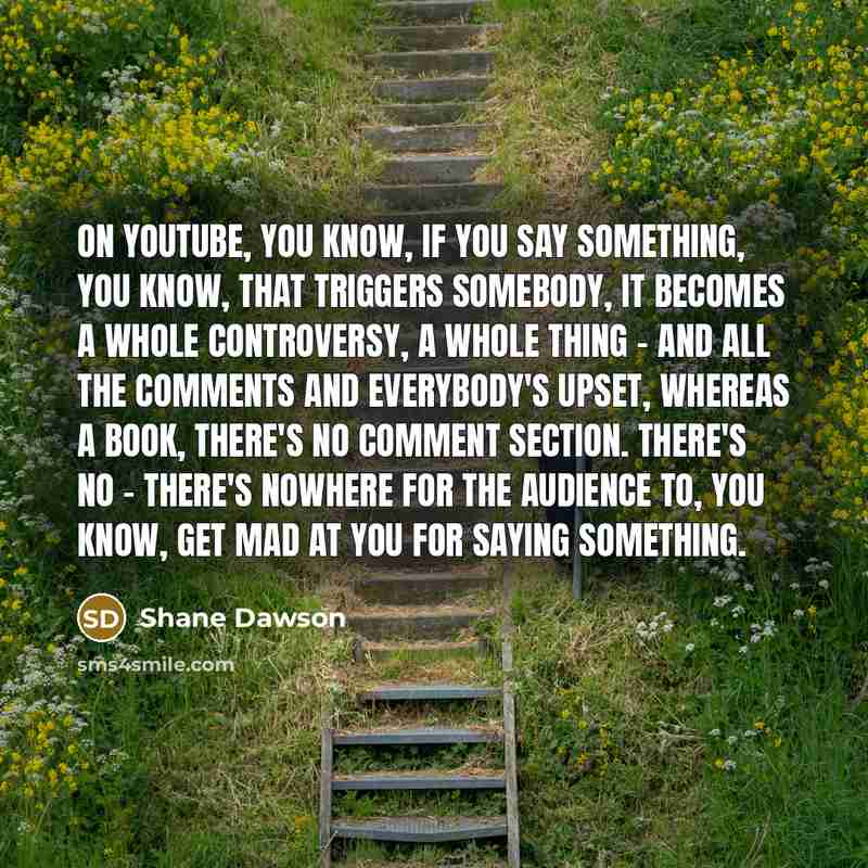 “On YouTube, you know, if you say something, you know,…” quote by Shane Dawson