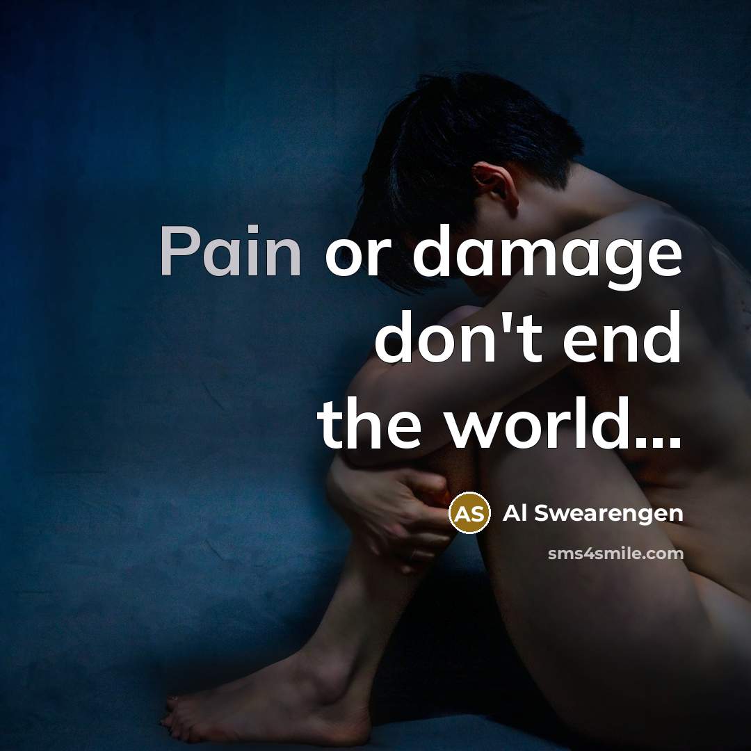 “Pain or damage don't end the world...…” quote by Al Swearengen