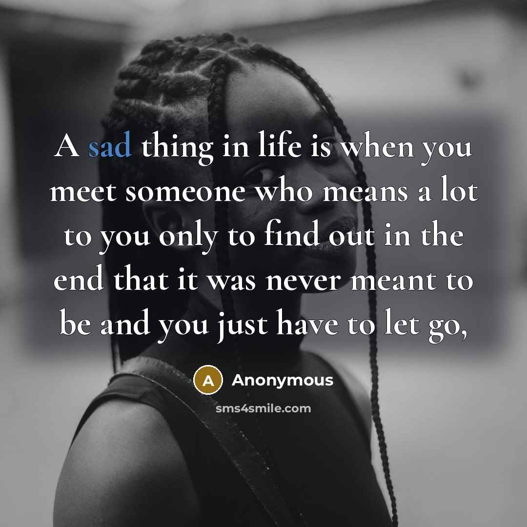 “A sad thing in life is when you meet someone…” quote by Anonymous