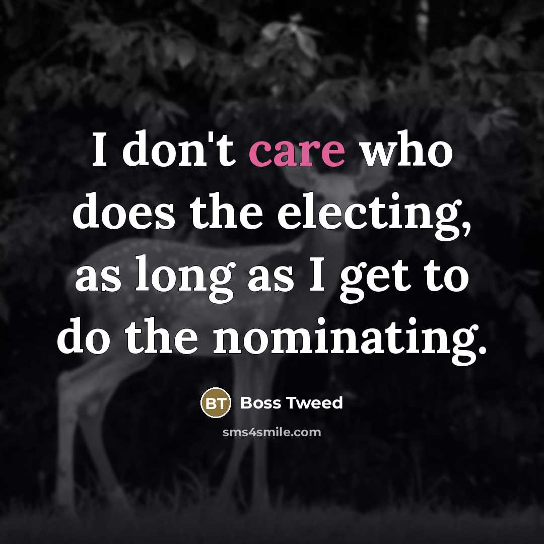 “I don't care who does the electing, as long as…” quote by Boss Tweed