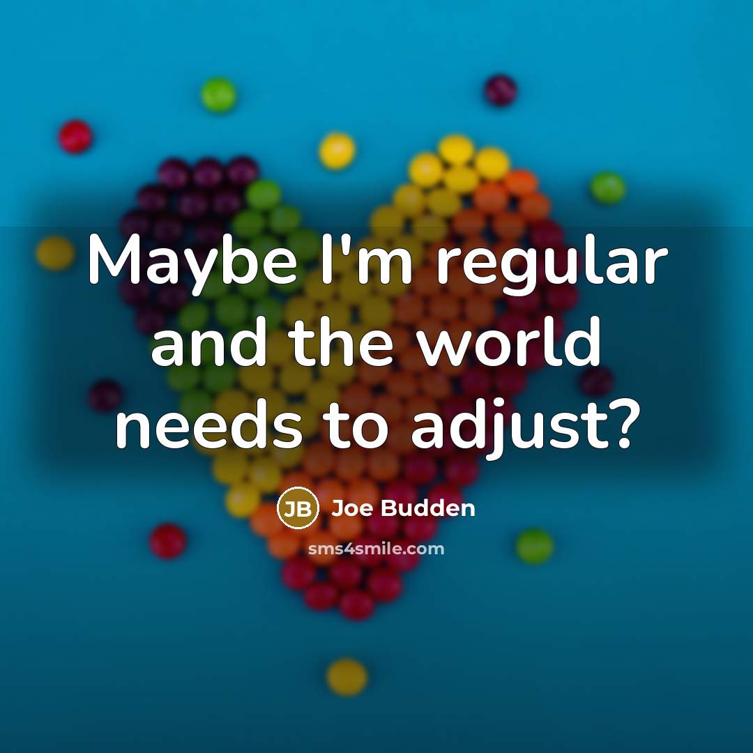 “Maybe I'm regular and the world needs to adjust?…” quote by Joe Budden