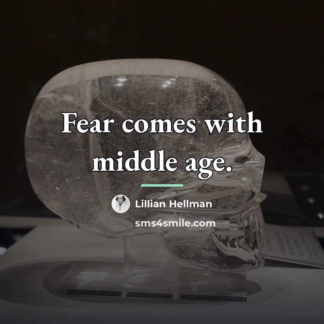 “Fear comes with middle age.…” quote by Lillian Hellman
