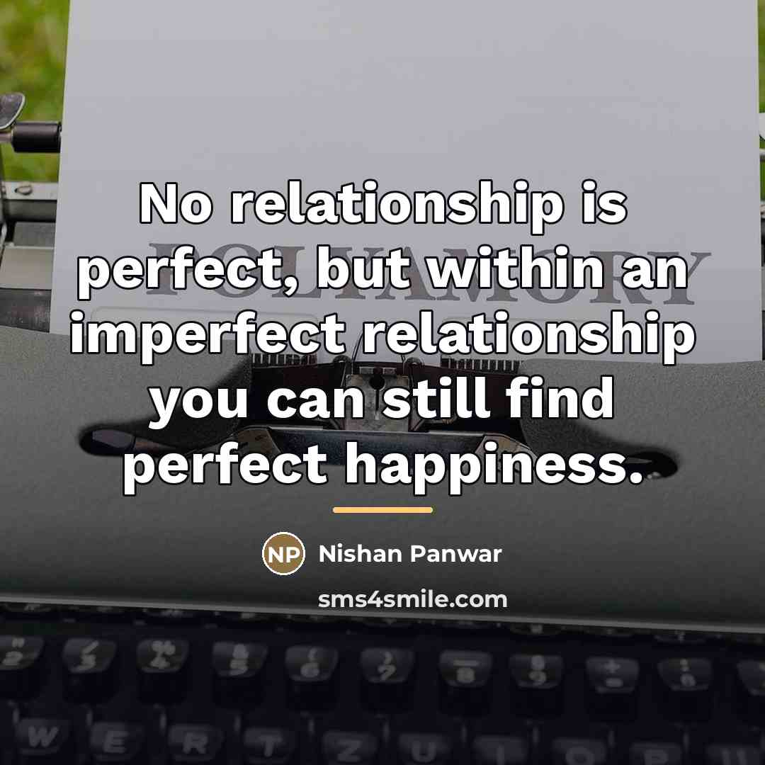 “No relationship is perfect, but within an imperfect relationship you…” quote by Nishan Panwar