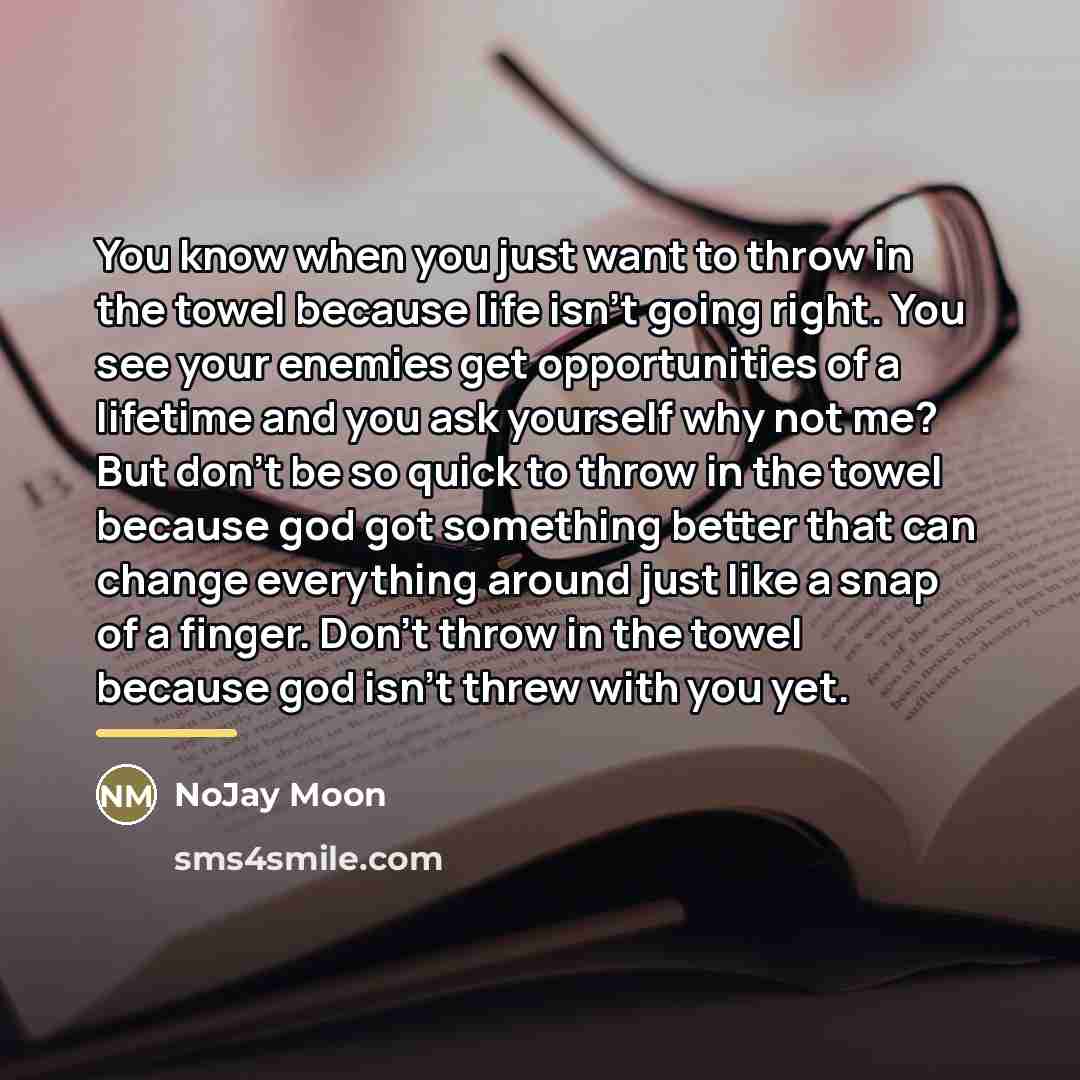 “You know when you just want to throw in the…” quote by NoJay Moon