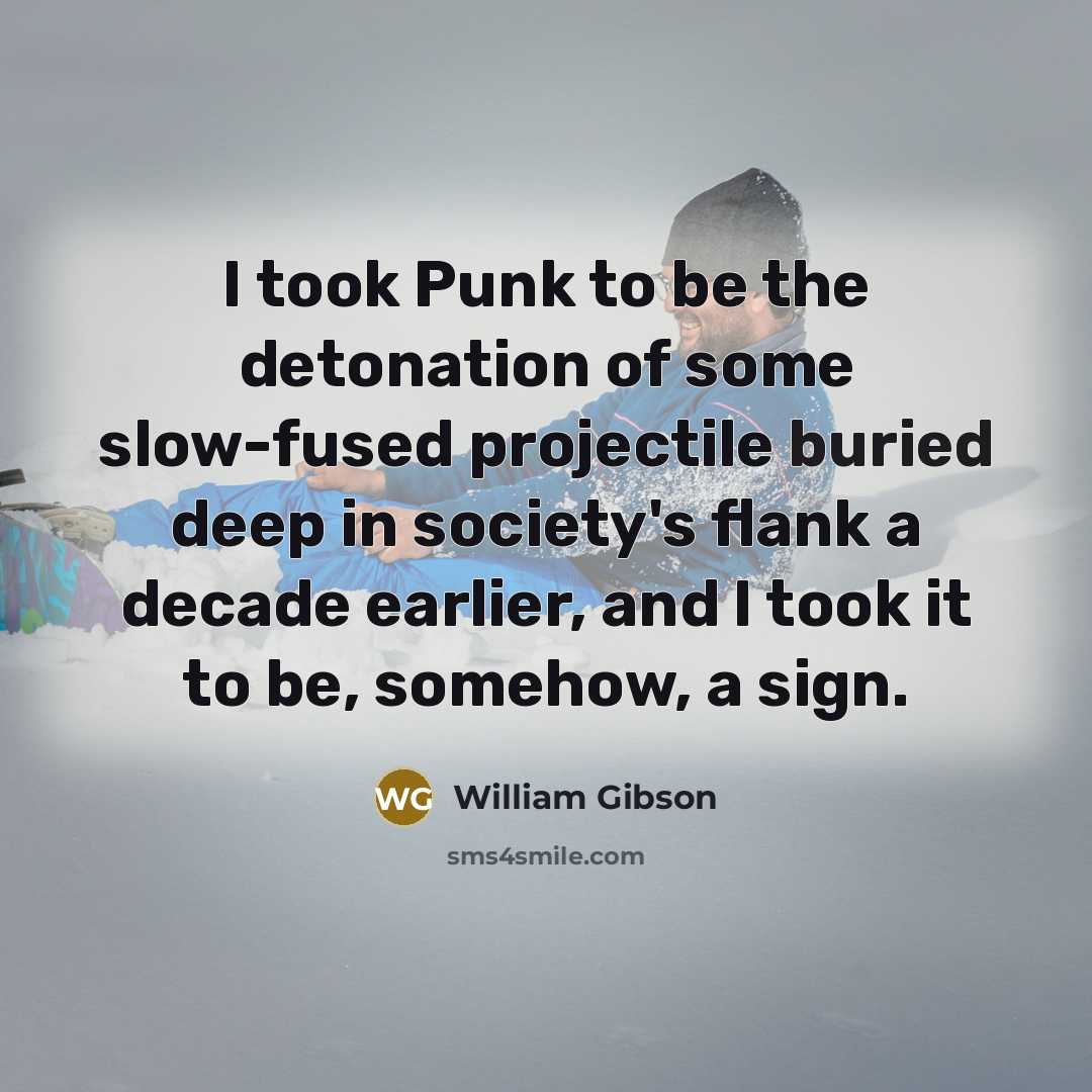 “I took Punk to be the detonation of some slow-fused…” quote by William Gibson