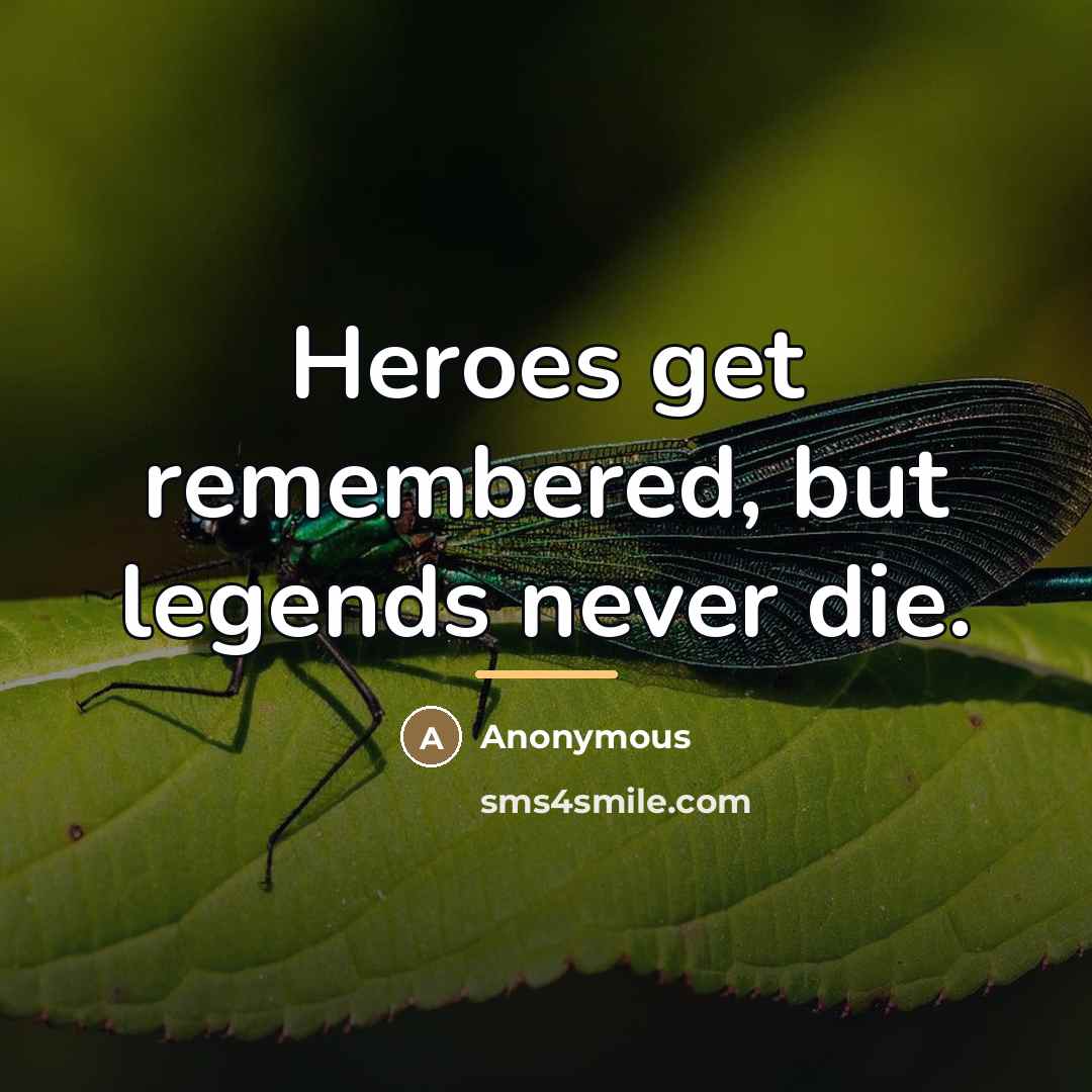 “Heroes get remembered, but legends never die.…” quote by Anonymous