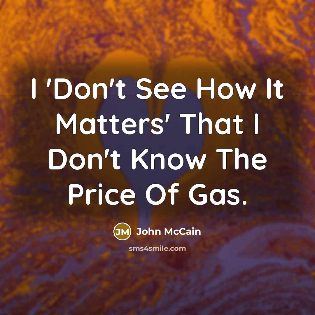 “I 'Don't See How It Matters' That I Don't Know…” quote by John McCain