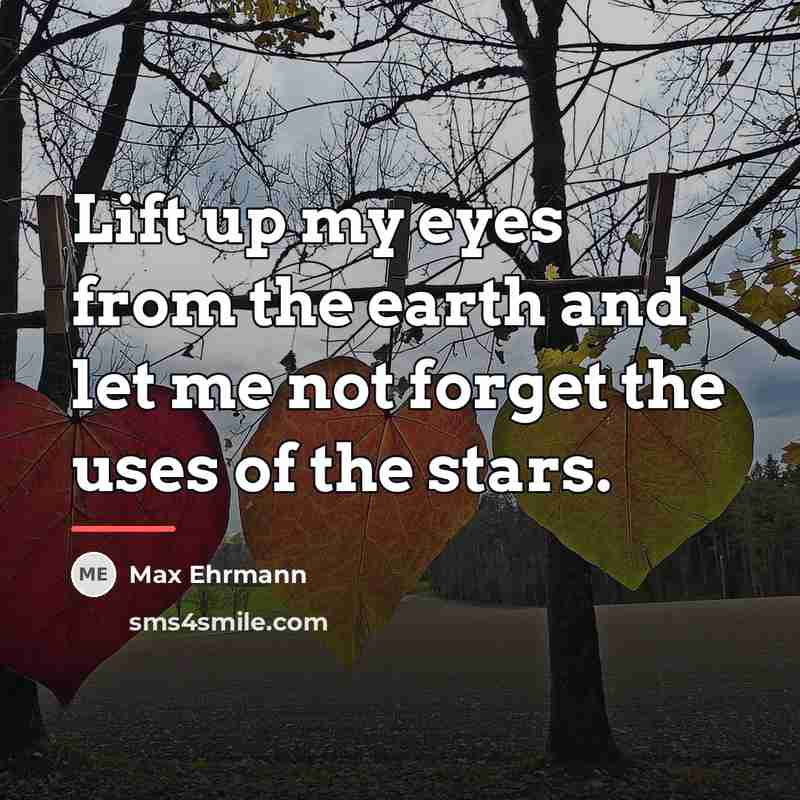 “Lift up my eyes from the earth and let me…” quote by Max Ehrmann