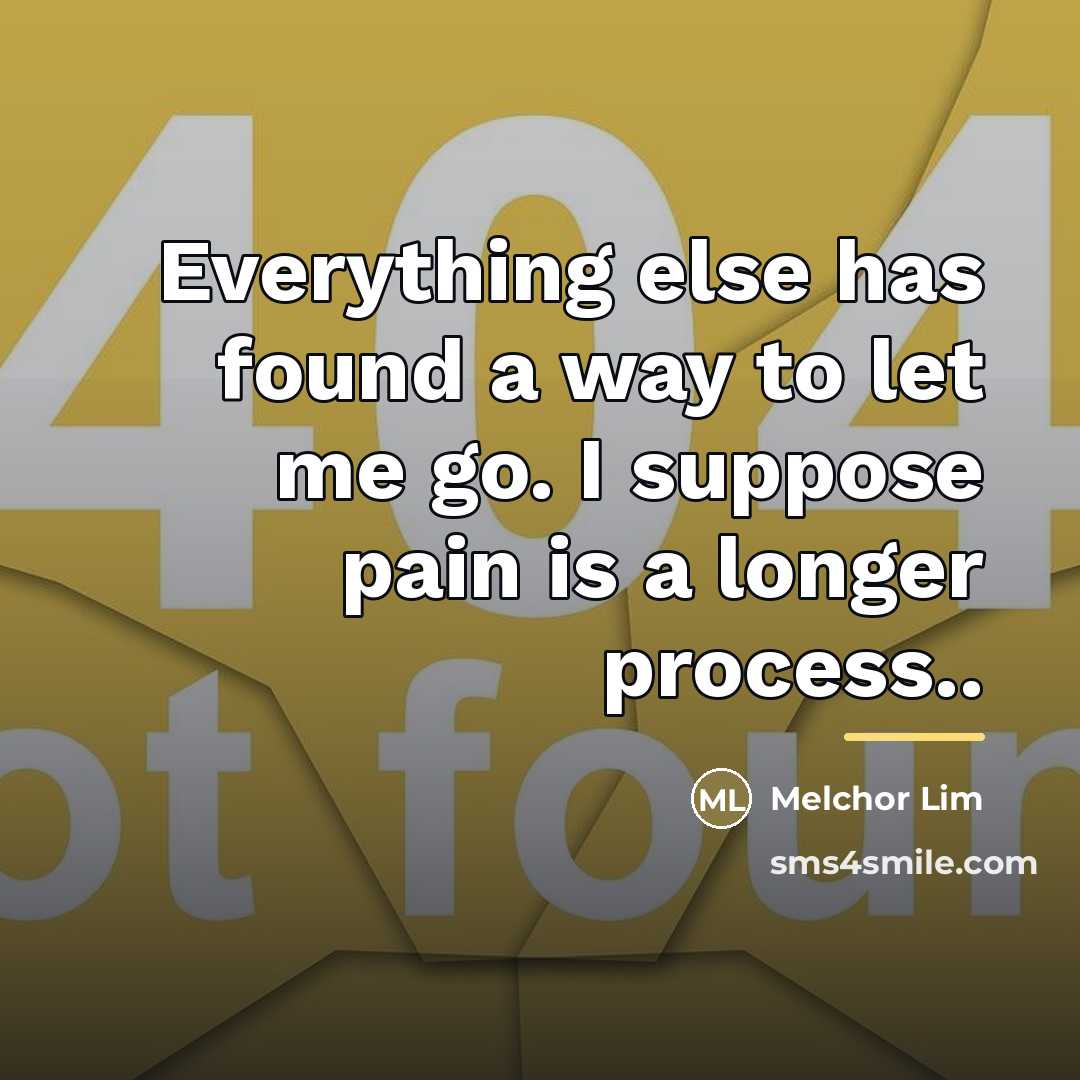 “Everything else has found a way to let me go.…” quote by Melchor Lim