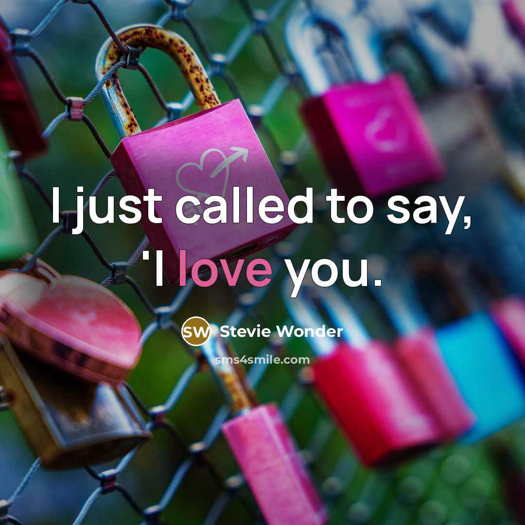 “I just called to say, 'I love you.…” quote by Stevie Wonder