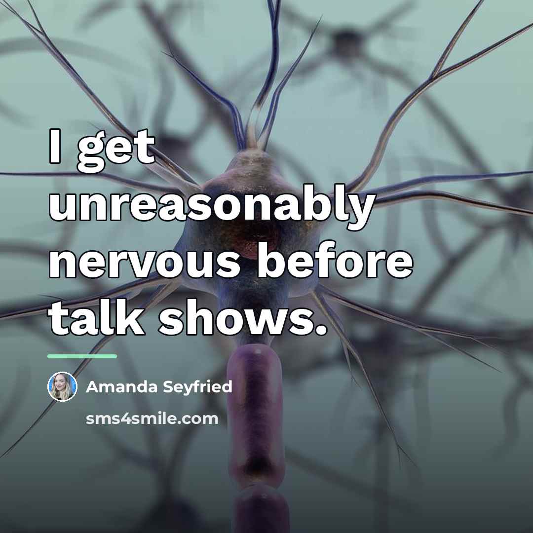 “I get unreasonably nervous before talk shows.…” quote by Amanda Seyfried