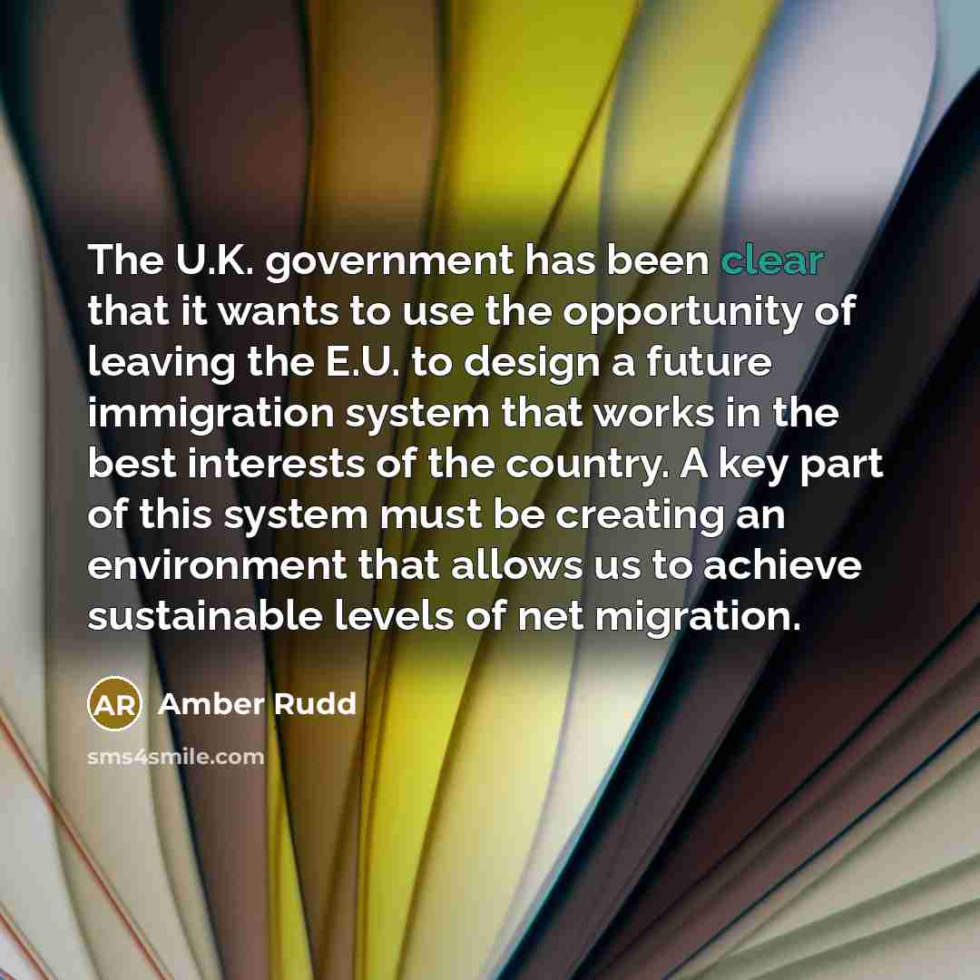 “The U.K. government has been clear that it wants to…” quote by Amber Rudd