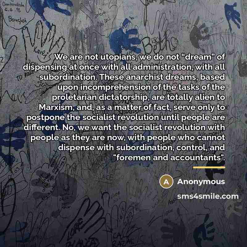 “We are not utopians, we do not “dream” of dispensing…” quote by Anonymous