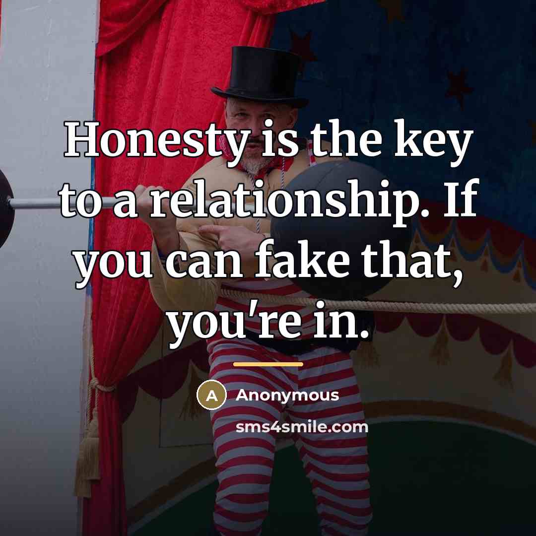 “Honesty is the key to a relationship. If you can…” quote by Anonymous