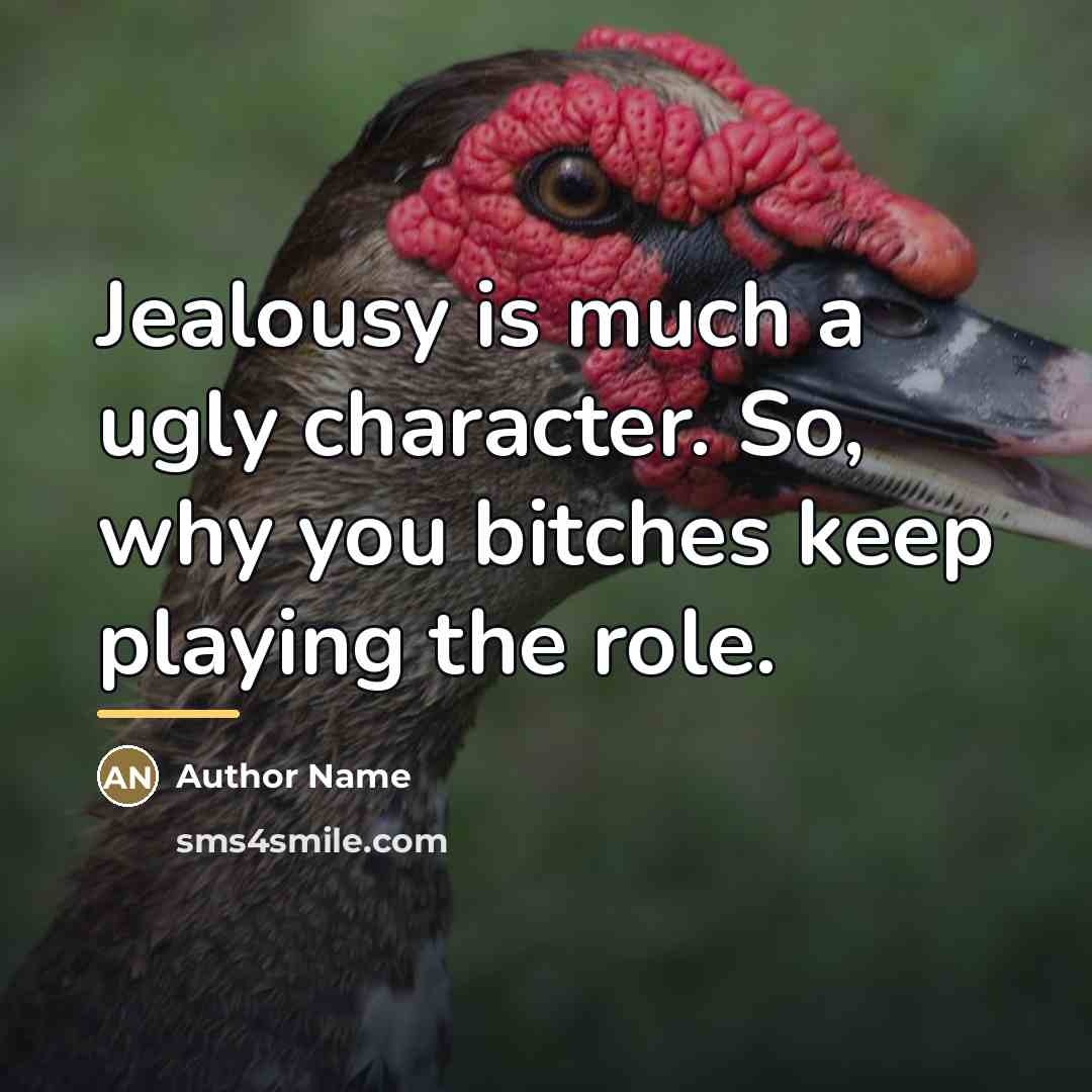 “Jealousy is much a ugly character. So, why you bitches…” quote by Author Name