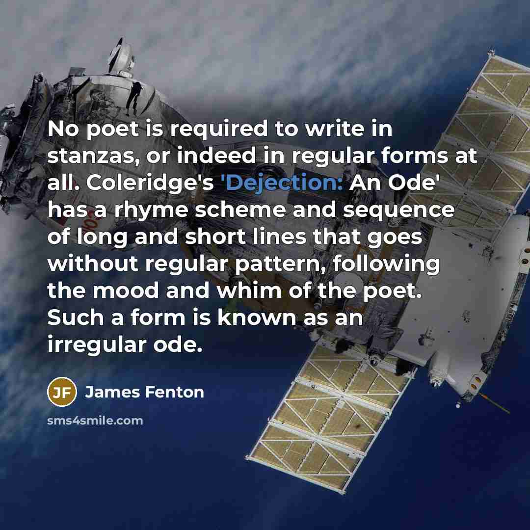 “No poet is required to write in stanzas, or indeed…” quote by James Fenton
