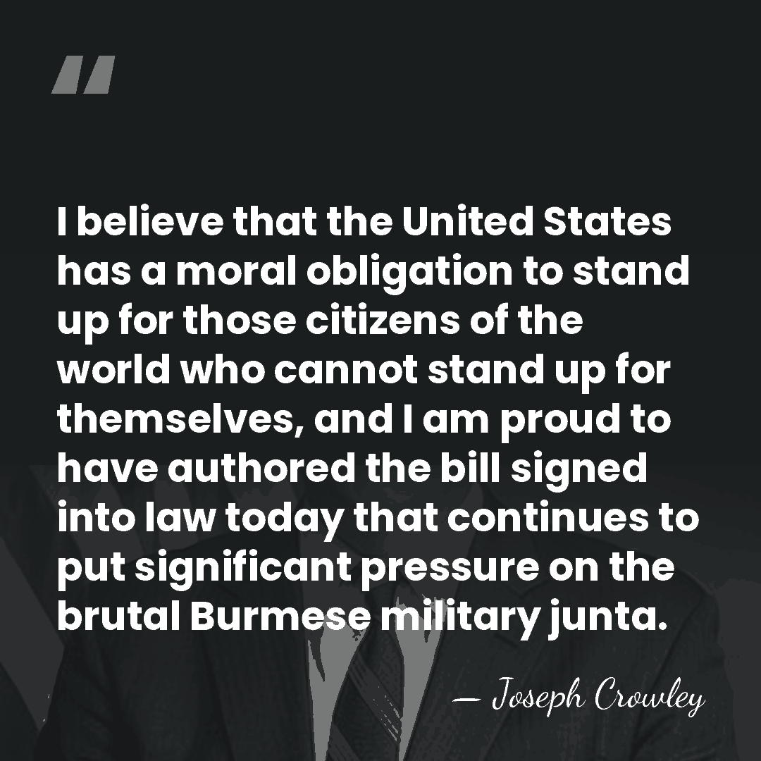 I believe that the United States has a moral obligation to stand&hellip; - Joseph Crowley