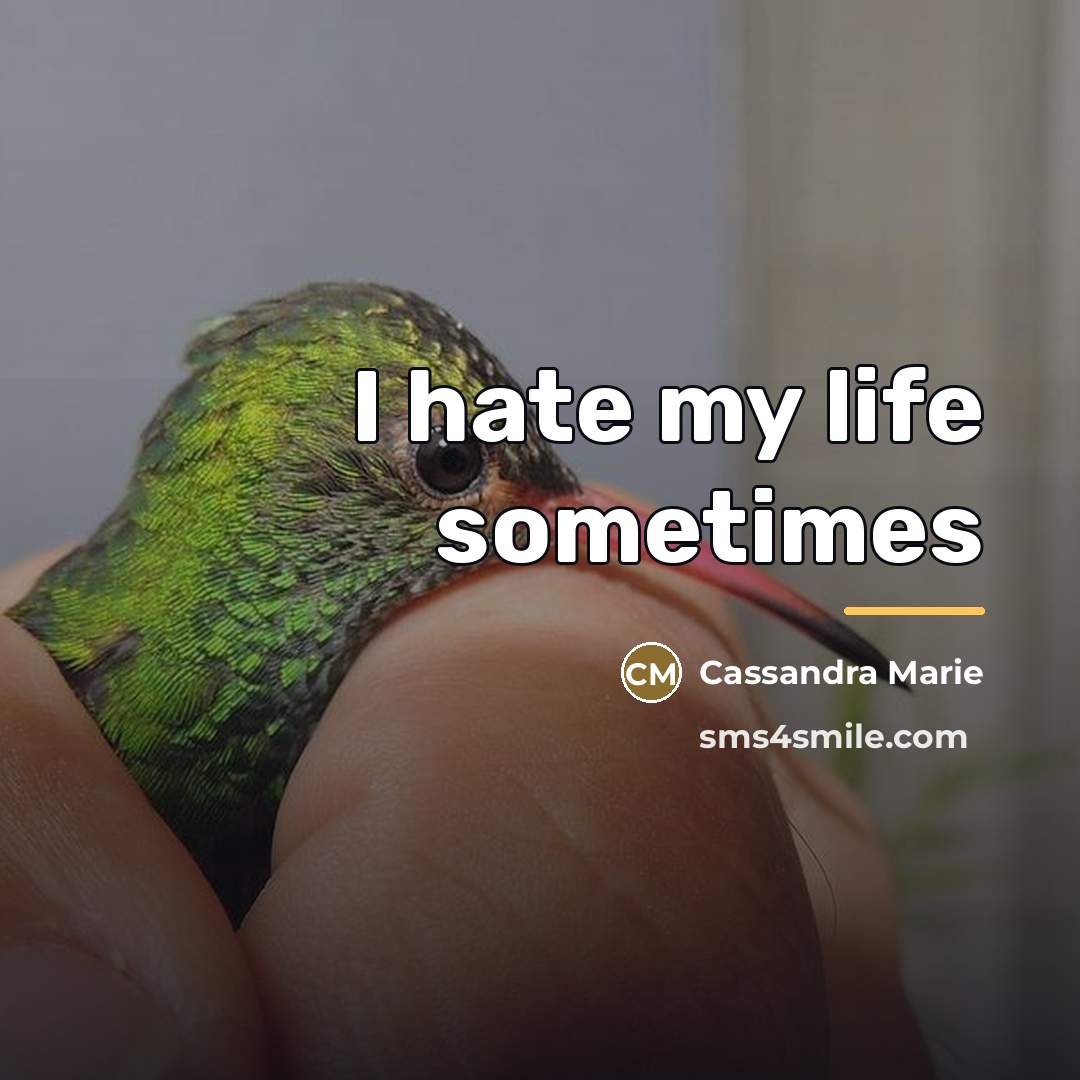 “I hate my life sometimes…” quote by Cassandra Marie