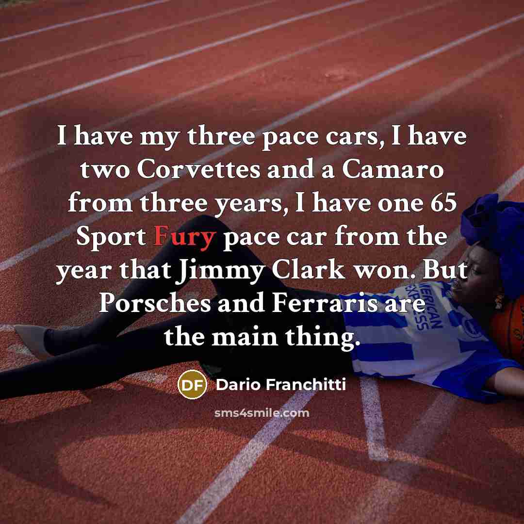 “I have my three pace cars, I have two Corvettes…” quote by Dario Franchitti