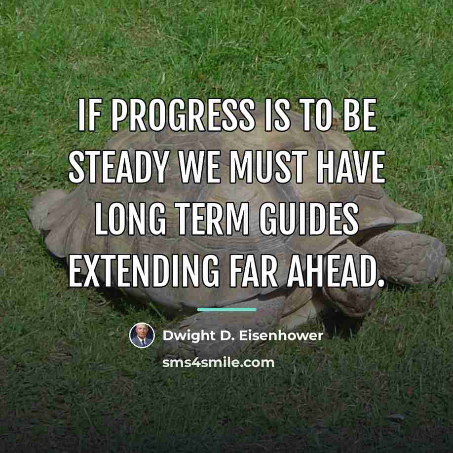 “If progress is to be steady we must have long…” quote by Dwight D. Eisenhower