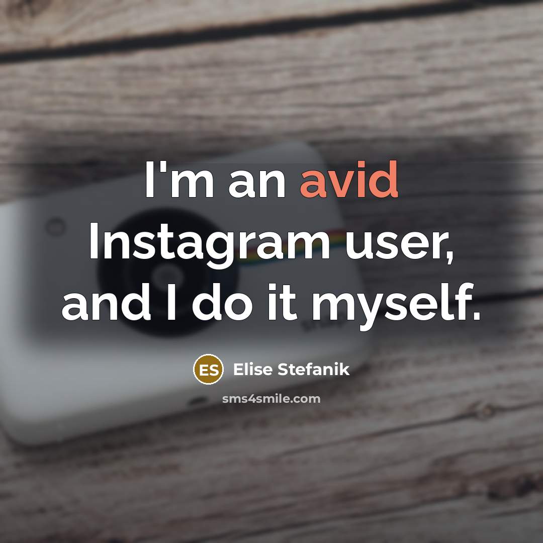 “I'm an avid Instagram user, and I do it myself.…” quote by Elise Stefanik
