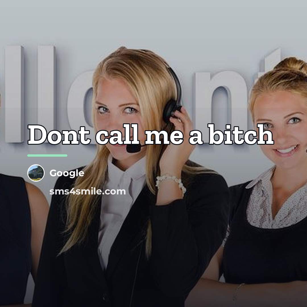 “Dont call me a bitch…” quote by Google