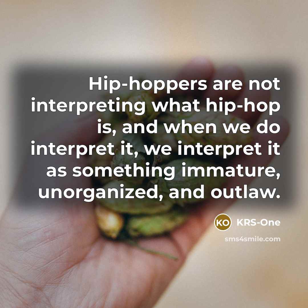 “Hip-hoppers are not interpreting what hip-hop is, and when we…” quote by KRS-One