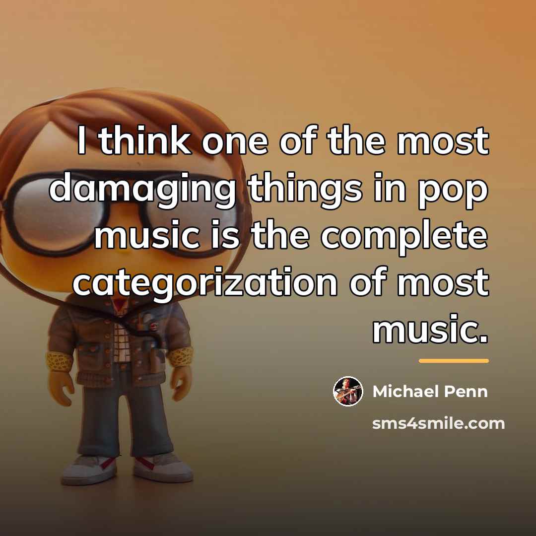 “I think one of the most damaging things in pop…” quote by Michael Penn