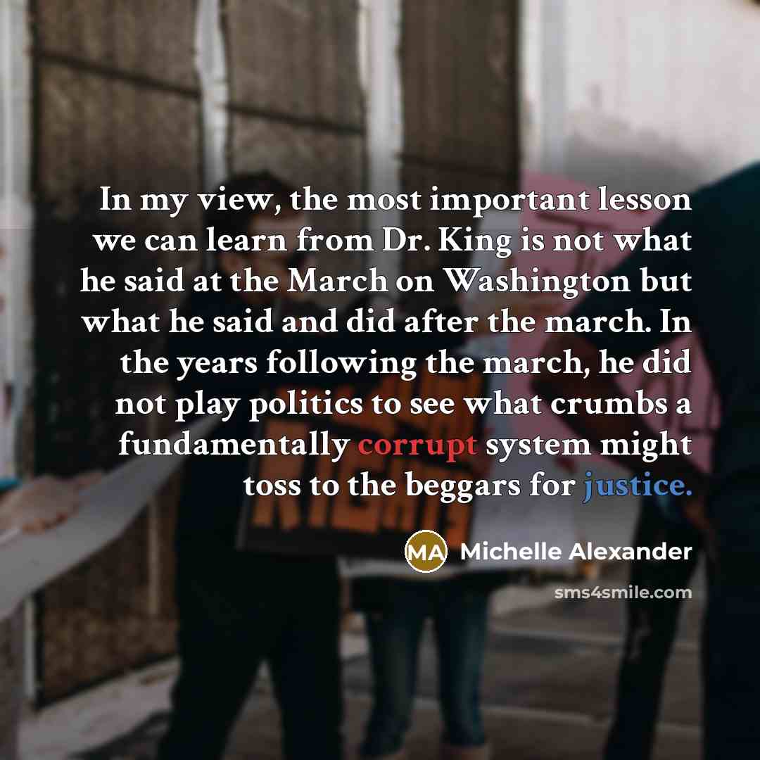 “In my view, the most important lesson we can learn…” quote by Michelle Alexander