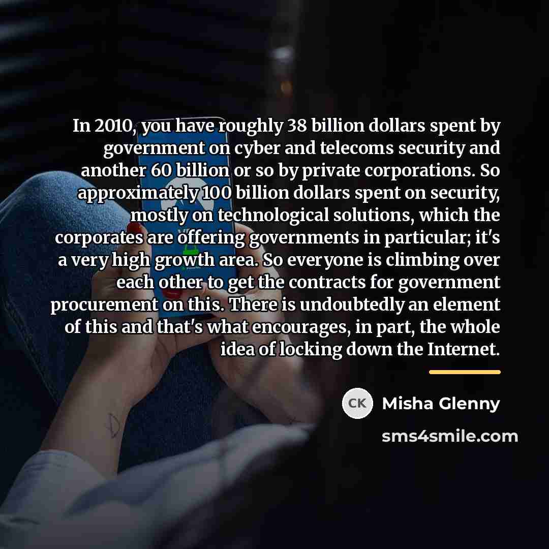 “In 2010, you have roughly 38 billion dollars spent by…” quote by Misha Glenny
