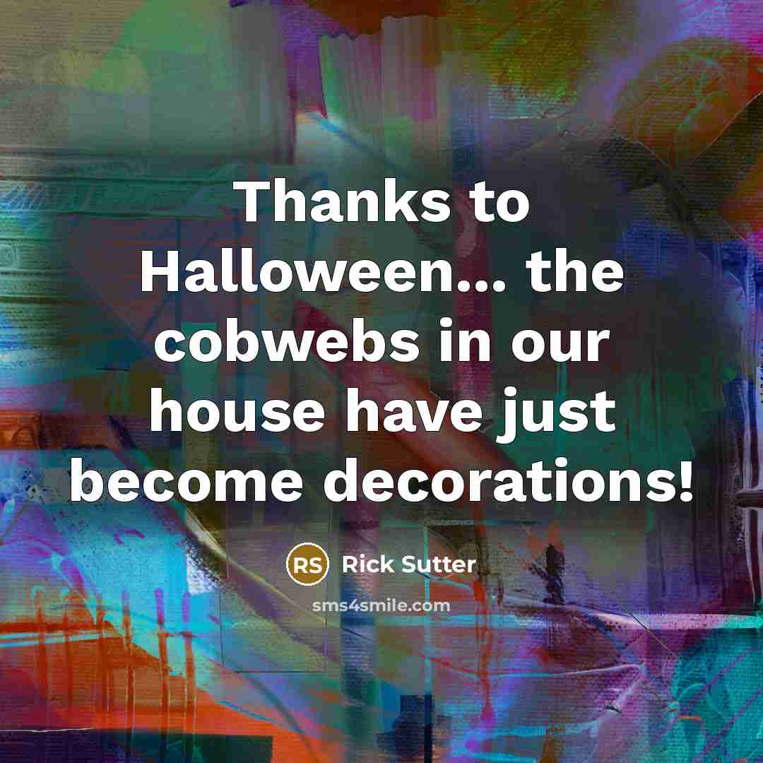 “Thanks to Halloween... the cobwebs in our house have just…” quote by Rick Sutter