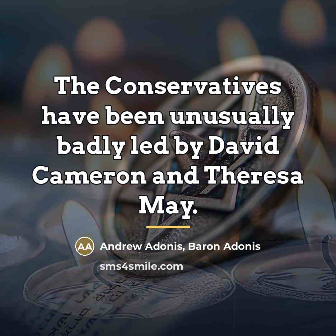 “The Conservatives have been unusually badly led by David Cameron…” quote by Andrew Adonis, Baron Adonis