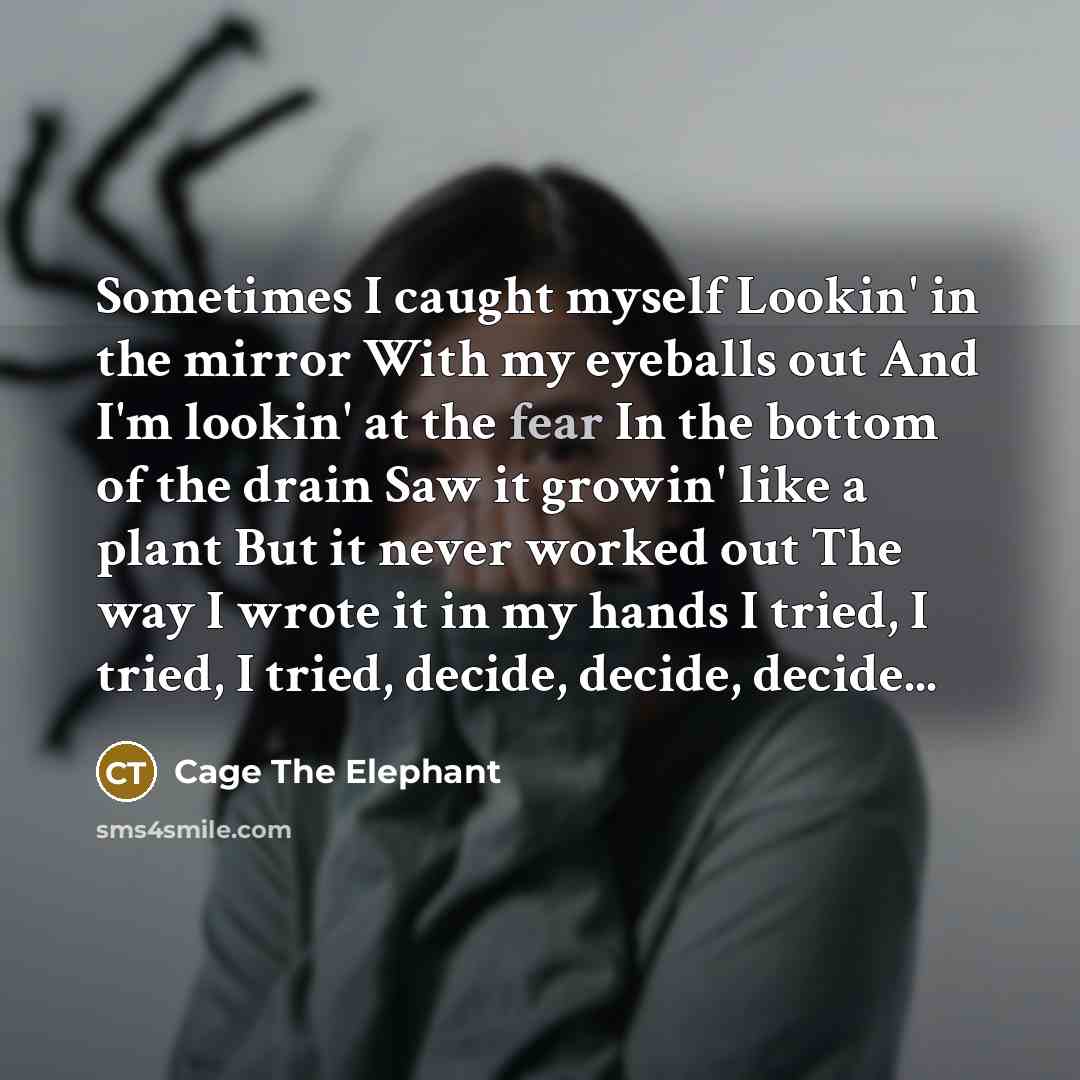 “Sometimes I caught myself Lookin' in the mirror With my…” quote by Cage The Elephant