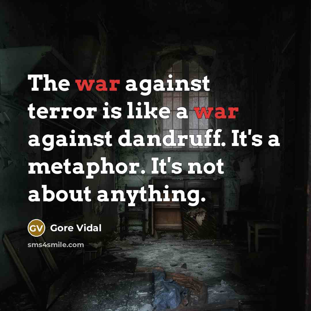 “The war against terror is like a war against dandruff.…” quote by Gore Vidal
