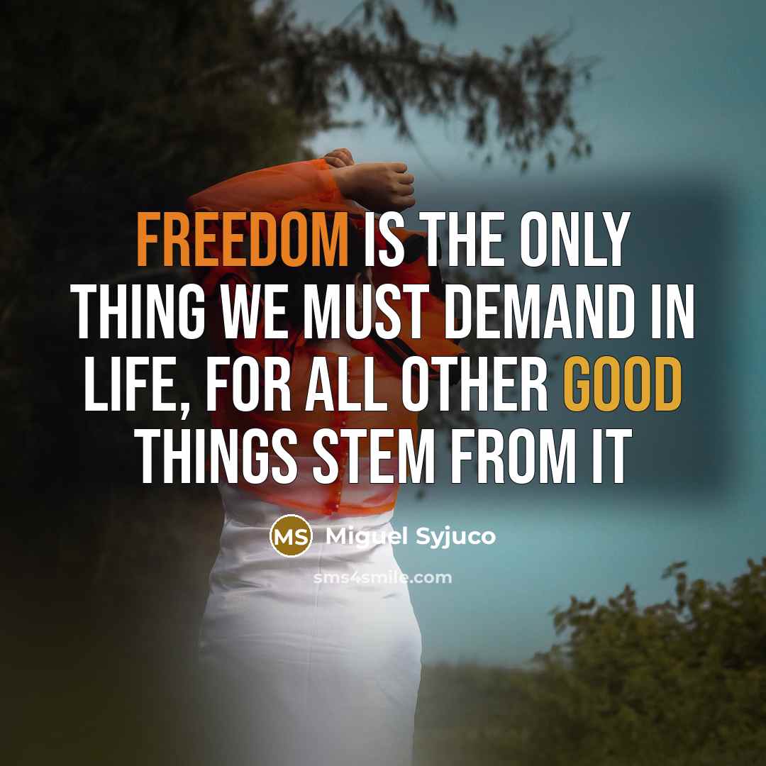 “Freedom is the only thing we must demand in life,…” quote by Miguel Syjuco