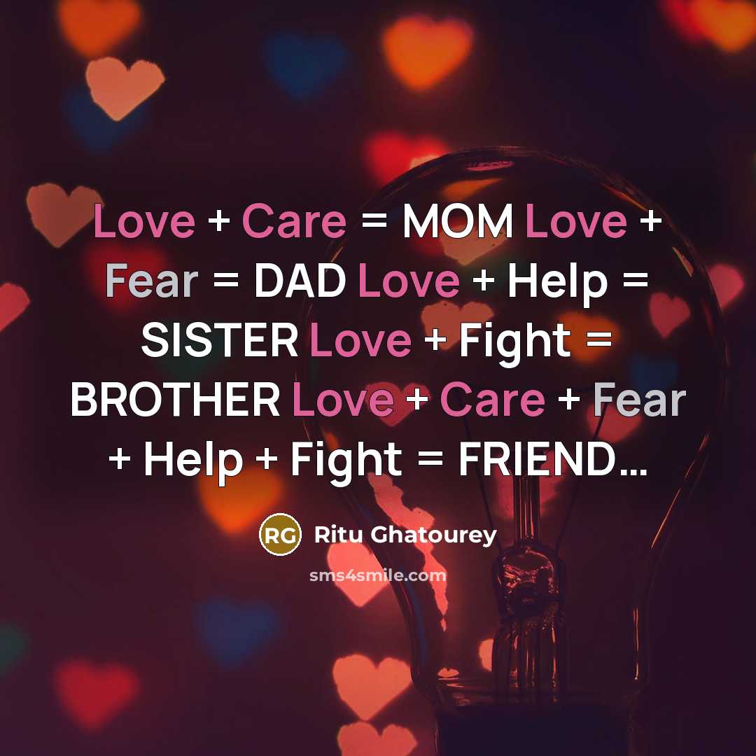“Love + Care = MOM Love + Fear = DAD…” quote by Ritu Ghatourey