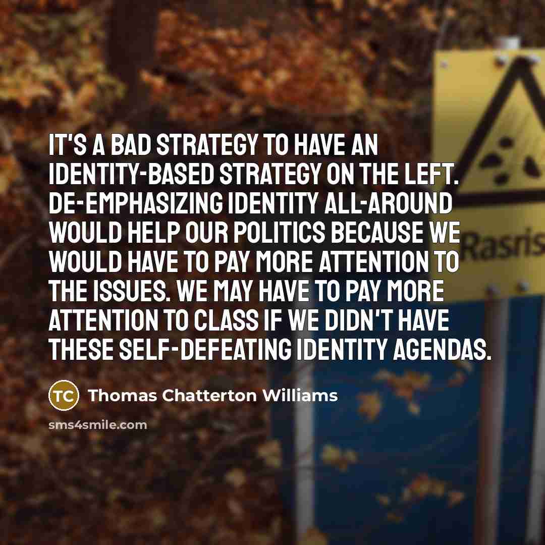 “It's a bad strategy to have an identity-based strategy on…” quote by Thomas Chatterton Williams
