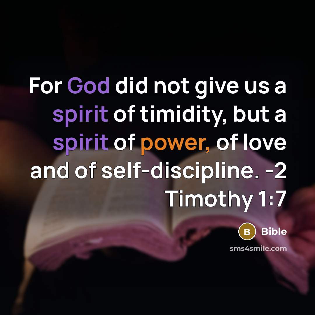 “For God did not give us a spirit of timidity,…” quote by Bible
