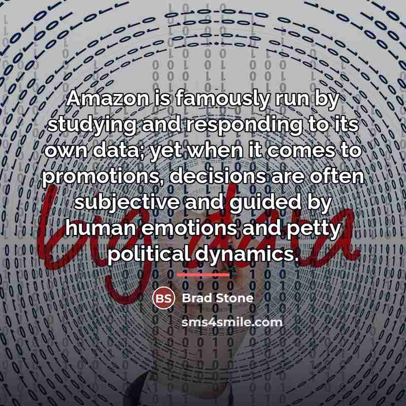 “Amazon is famously run by studying and responding to its…” quote by Brad Stone