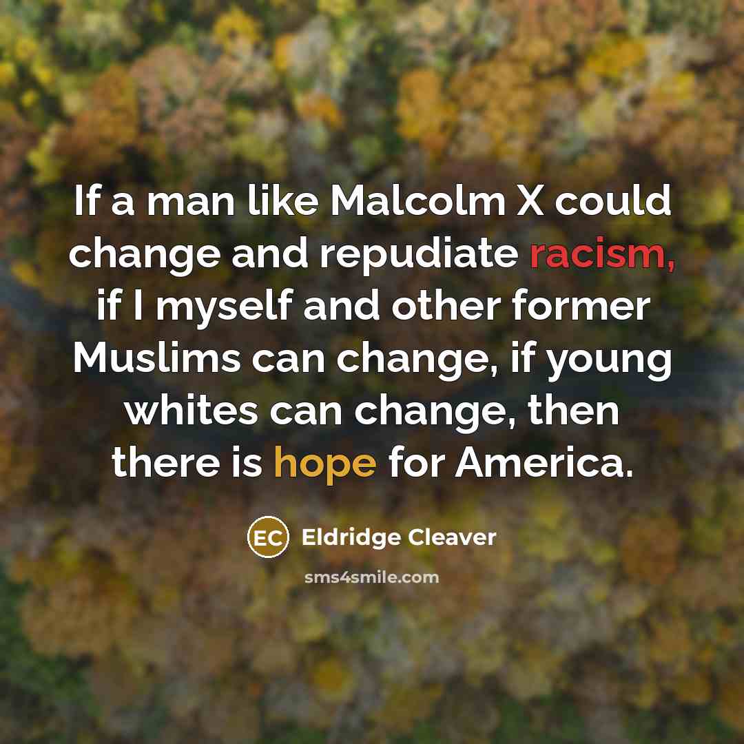 “If a man like Malcolm X could change and repudiate…” quote by Eldridge Cleaver