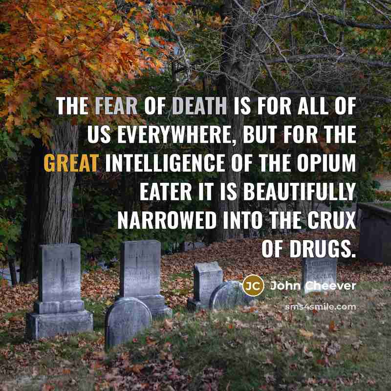 “The fear of death is for all of us everywhere,…” quote by John Cheever