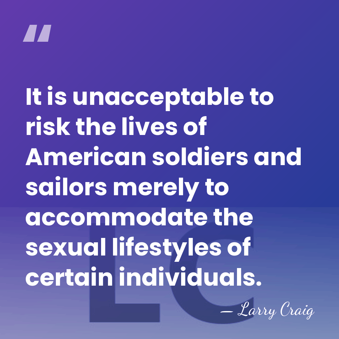 It is unacceptable to risk the lives of American soldiers and sailors&hellip; - Larry Craig