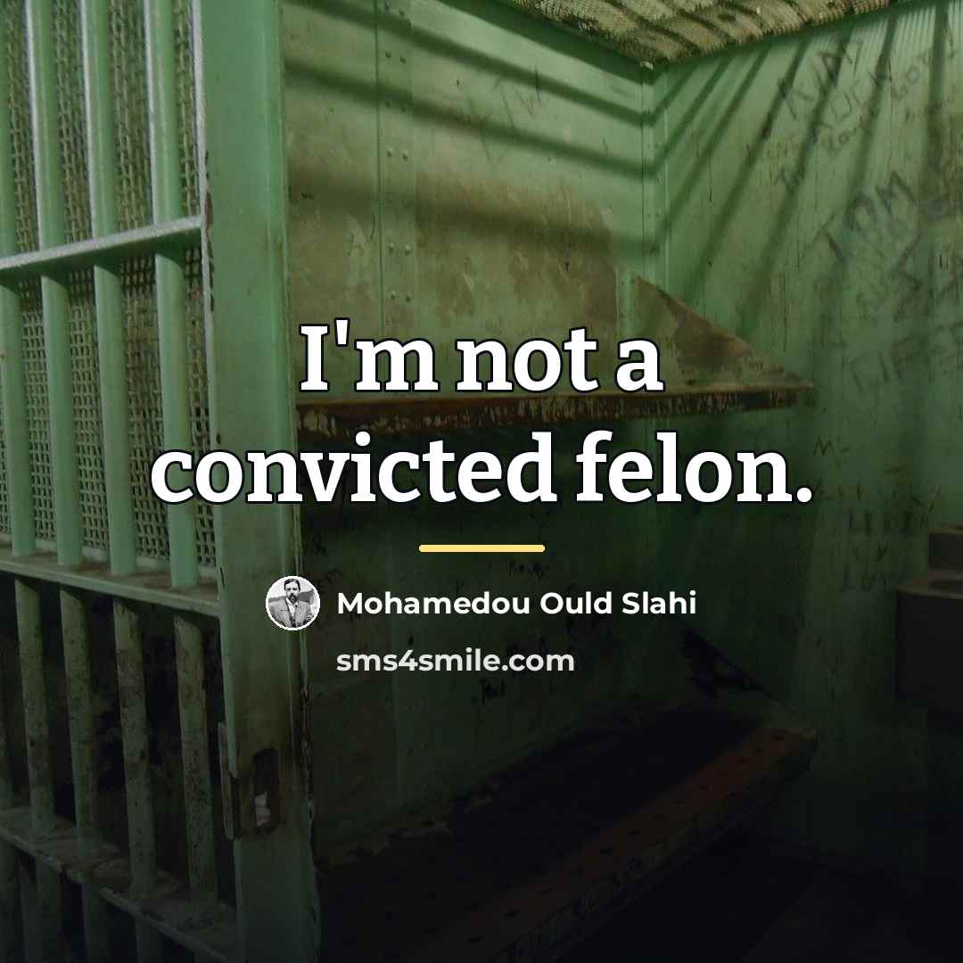 “I'm not a convicted felon.…” quote by Mohamedou Ould Slahi