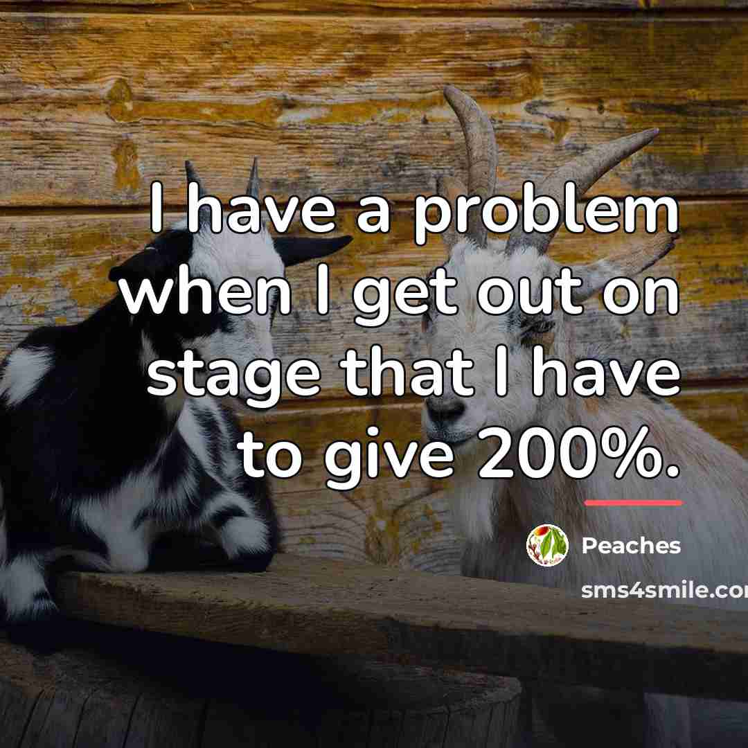 “I have a problem when I get out on stage…” quote by Peaches
