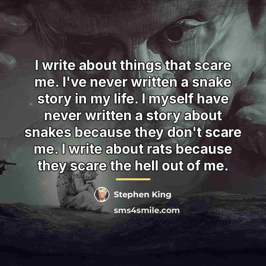 “I write about things that scare me. I've never written…” quote by Stephen King