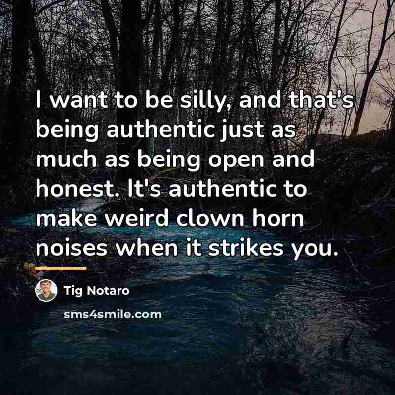 “I want to be silly, and that's being authentic just…” quote by Tig Notaro