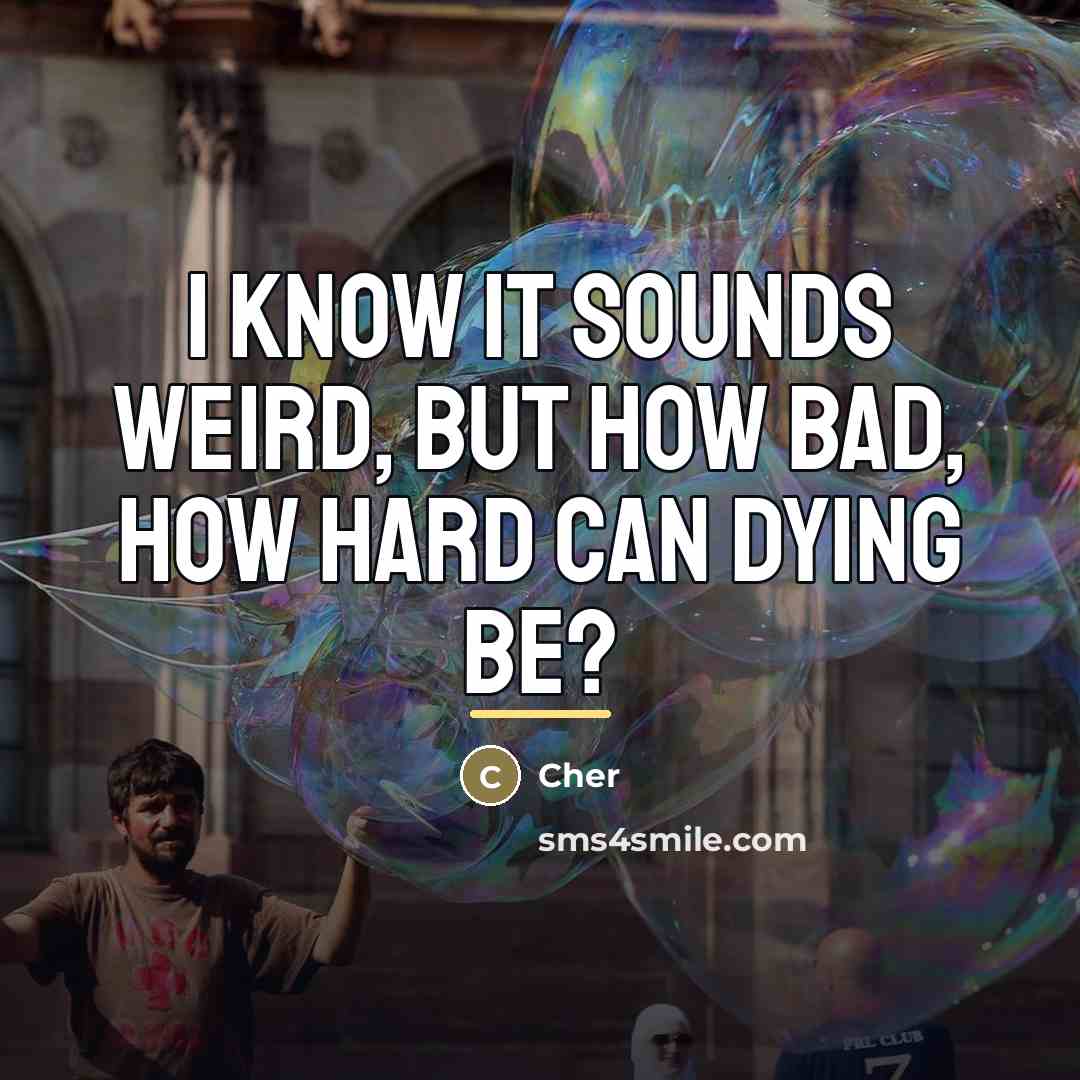 “I know it sounds weird, but how bad, how hard…” quote by Cher