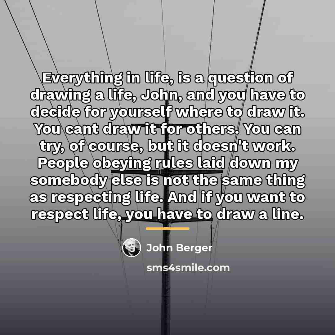“Everything in life, is a question of drawing a life,…” quote by John Berger
