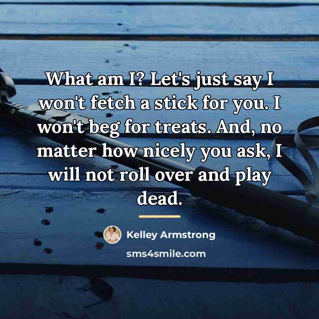 “What am I? Let's just say I won't fetch a…” quote by Kelley Armstrong